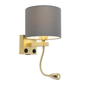 QAZQA Wandlamp brescia - Grijs - Art Deco - L 210mm