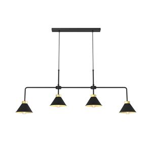Luminex Hanglamp Maro, zwart, 4-lamps