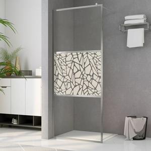 VIDAXL Duschwanne Duschwand für Begehbare Dusche ESG-Glas Steindesign 115x195 cm
