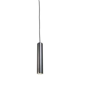 QAZQA LED Hanglamp tuba - Zwart - Modern - D 5.5cm