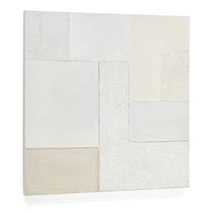 Kave Home  Abstract doek Pineda wit 95 x 95 cm