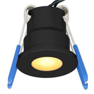 HOFTRONIC™ 12V 3W - Mini LED Inbouwspot - Zwart - Verzonken - Verandaverlichting - IP65 voor buiten - 2700K - Warm wit