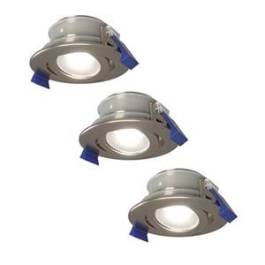 HOFTRONIC™ - Satz von 3 Lima LED-Einbaustrahlers - Kippbar - 6000K - Tageslichtweiß - IP65 wasser- und staubdicht - Außenbereich - Badezimmer - Auswechselbare Lichtquelle GU10 - 5 Wa