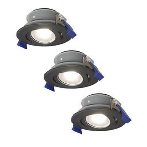 HOFTRONIC™ - Satz von 3 Lima LED-Einbaustrahlers - Kippbar - 6000K - Tageslicht weiß - IP65 wasser- und staubdicht - Außenbereich - Badezimmer - Auswechselbare Lichtquelle GU10 - 5 W