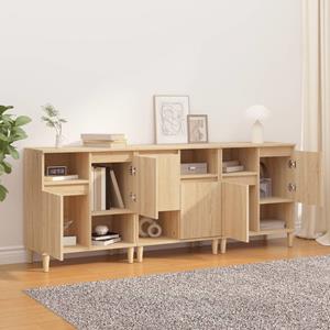 Vidaxl Sideboards 3 Stk. Sonoma-eiche 60x35x70 Cm Holzwerkstoff