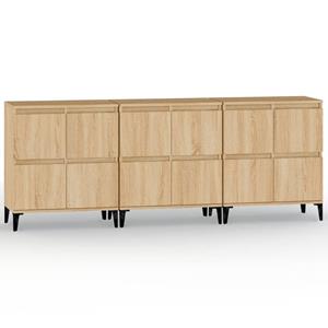 Vidaxl Sideboards 3 Stk. Sonoma-eiche 60x35x70 Cm Holzwerkstoff