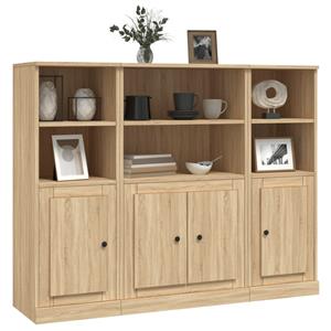 vidaXL Sideboard Highboards 3 Stk. Sonoma-Eiche Holzwerkstoff (3 St)