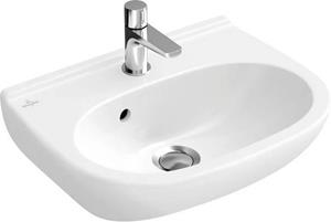 Villeroy & Boch Waschbecken O. Novo, Handwaschbecken compact, oval, 1 Hahnloch mit Überlauf