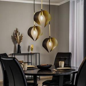 Lucande Mikolay hanglamp, 3-lamps, zwart