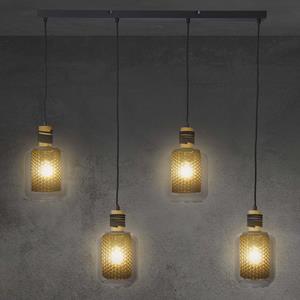 Nino Leuchten Hanglamp Ando met glazen kappen, 4-lamps