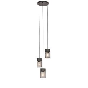 QAZQA Hanglamp jim - Zwart - Modern - D 24.5cm