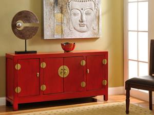 Kauf-unique Asia Sideboard Holz Yunan - Rot