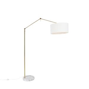 QAZQA Vloerlamp editor stof - Goud/messing - Design - L 125cm