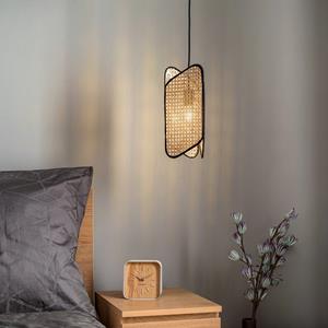 Lucande Bassiola hanglamp van bamboe, 1-lamps