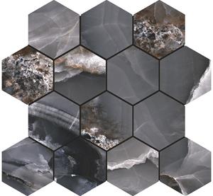 Jabo Onyx Bleu hexagon mozaiek tegels 30x27cm