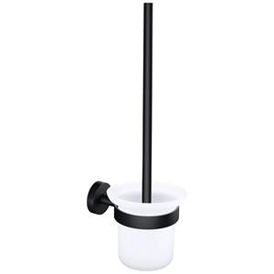 Tesa WC-Garnitur MOON Toilettenbürstenhalter ohne Bohren - 37,9 cm : 11,2 cm : 14,5 cm, Badezimmer, Gäste-WC, Wandmontage, (Packung, 1-tlg), selbstklebende WC-Bürste für Wandmontag