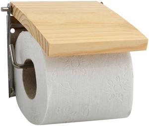 MSV Toilettenpapierhalter, mit Holzdeckel
