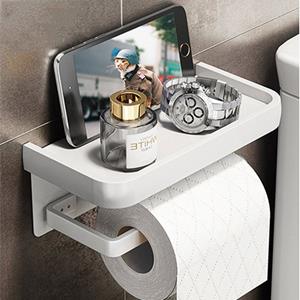 Haiaveng Toilettenpapierhalter mit Ablage ohne Bohren, Klopapierhalter Papierhalter