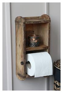 Chic Antique Toilettenpapierhalter  Wand- Toiltettenpapier- Halter Ziegelform Holz 41482-00