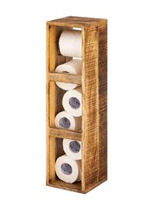 Minara Toilettenpapierhalter Toilettenpapierhalter Klopapierhalter quadratisch Mangoholz