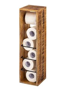 Casamia Toilettenpapierhalter Toilettenpapierhalter Holz 17x17 H 65 cm Klopapierhalter Klorollenhalter quadratisch Mangoholz massi (1-St)