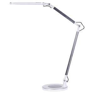 beliani Led Schreibtischlampe Metall silber 80 cm hoch verstellbar für Büro Grus - Silber