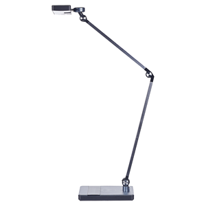 beliani Led Schreibtischlampe Metall schwarz 73 cm mit Ladestation für Büro Lacerta - Schwarz