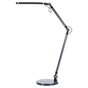 beliani Led Schreibtischlampe Metall schwarz 80 cm hoch verstellbar für Büro Grus - Schwarz