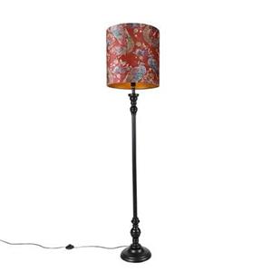 QAZQA Vloerlamp classico - Rode pauw print - Klassiek | Antiek - D 40c
