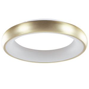 beliani Deckenleuchte Gold Ringform Stahl und Kunststoff mit Integriertem LED-Licht Runde Form Moderne Beleuchtung - Weiß