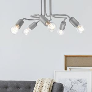 Euluna Plafondlamp Joiy, verdeeld, 5-lamps, grijs