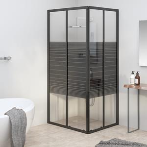 VIDAXL Duschwanne Duschkabine mit Streifen ESG 90x70x180 cm Schwarz Dusche Duschniesche