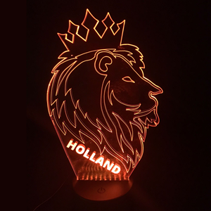 Ontwerp-zelf 3D LED LAMP - Oranje Leeuw - Holland 2