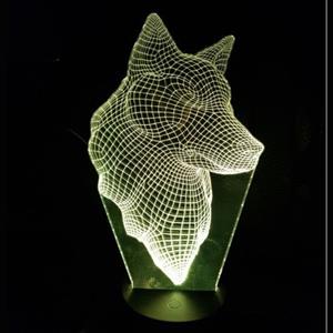 Ontwerp-zelf 3D LED LAMP - WOLF