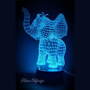 Ontwerp-zelf 3D LED LAMP - KLEIN OLIFANTJE