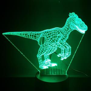 Ontwerp-zelf 3D LED LAMP - DINOSAURUS - VELOCIRAPTOR