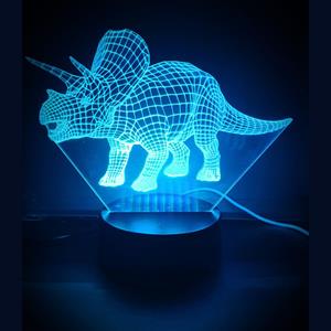 Ontwerp-zelf 3D LED LAMP - DINOSAURUS - TRICIRAPTOR
