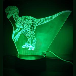 Ontwerp-zelf 3D LED LAMP - DINOSAURUS - RAPTOR