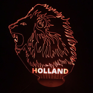 Ontwerp-zelf 3D LED LAMP - Oranje Leeuw - Holland