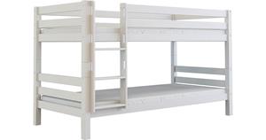 Polini-kids Etagenbett Kinderbett MARK 200x90 cm mit 2 Bettkästen Buchenholz massiv weiß