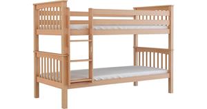 Polini-kids Etagenbett Kinderbett DAVID 200x90 cm mit 2 Bettkästen Buchenholz massiv Natur