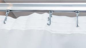 KS Handel 24 Duschvorhang Textil Duschvorhang weiss 120x230 cm mit Gardinenband und Haken Breite 120 cm