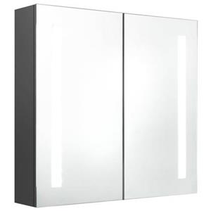 VidaXL Badkamerkast met spiegel en LED 62x14x60 cm grijs