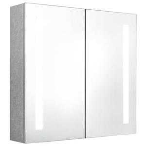 VidaXL Badkamerkast met spiegel en LED 62x14x60 cm betongrijs