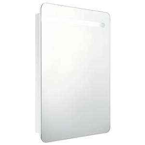 VidaXL Badkamerkast met spiegel en LED 60x11x80 cm glanzend wit