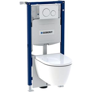 Geberit Duofix set element (UP320) 112 cm, met Sigma inbouwreservoir 12 cm, Sigma20 bedieningsplaat en iCon wand-wc Rimfree