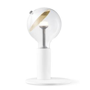 Move Me tafellamp Side - wit / Cone 5,5W - zilver goud