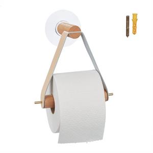 RELAXDAYS Toilettenpapierhalter Toilettenpapierhalter Holz mit Band