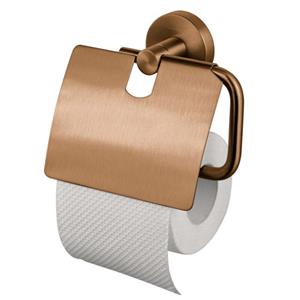 Haceka - Kosmos Toilettenpapierhalter mit Klappe 14,3x5x12,9cm Gebürstetes Kupfer