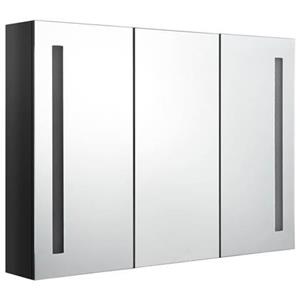 VIDAXL Led-bad-spiegelschrank 89x14x62 Cm Glänzendes Schwarz